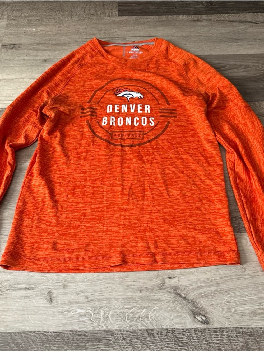 Majestic Denver Broncos Long-Sleeve Crew Neck Shirt - Orange
